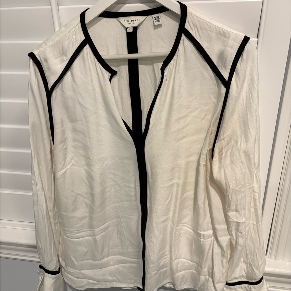 Ted Baker Cream and Black Blouse